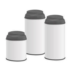 white round tin packaging set