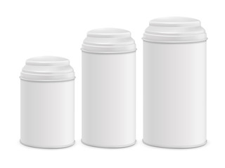 white round tin packaging set