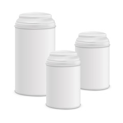 white round tin packaging set