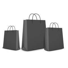 black shopping bags set