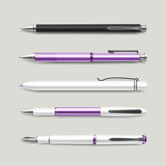 graceful purple pens set