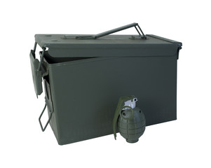 Military Ammunition Case and Hand grenade
