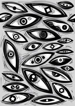 Eyes on Gray (Vector Art)