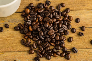 Coffee cup and Coffee beans