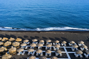 Perissa beach in Santorini