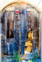 Blue Door in Istanbul, Turkey