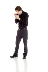 Obraz premium Model isolated talking shouting voice