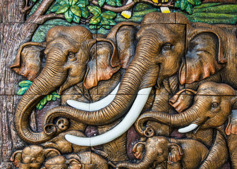 Elephant Statue the wall