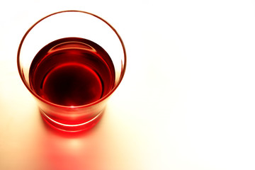 Red wine glass vintage tone style on paper background