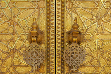 Gate to the palace of the king of Morocco in Fes / Fez