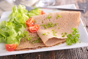 french crepe and salad