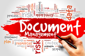 Document Management word cloud, business concept