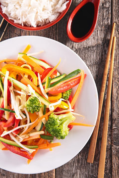 fried vegetable, asian cuisine