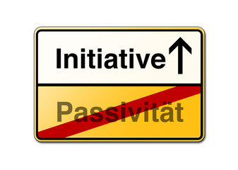 Initiative Passivität Schild