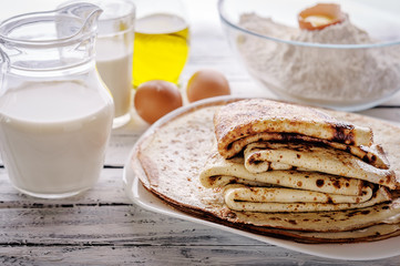 Close-up of crepes Stack