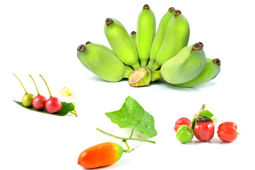 Fleshy fruit on white background