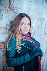 Naklejka premium Beautiful girl with long hair