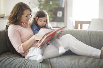 Relax time of mother and her little daughter
