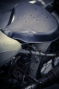Vintage motorcycle saddle
