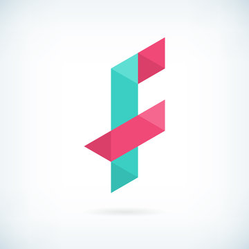 Modern letter F icon flat design element template