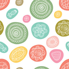 Decorative seamless pattern with flowers.