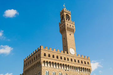 Fototapeta na wymiar Palazzo Vecchio in Piazza della Signoria a Firenze