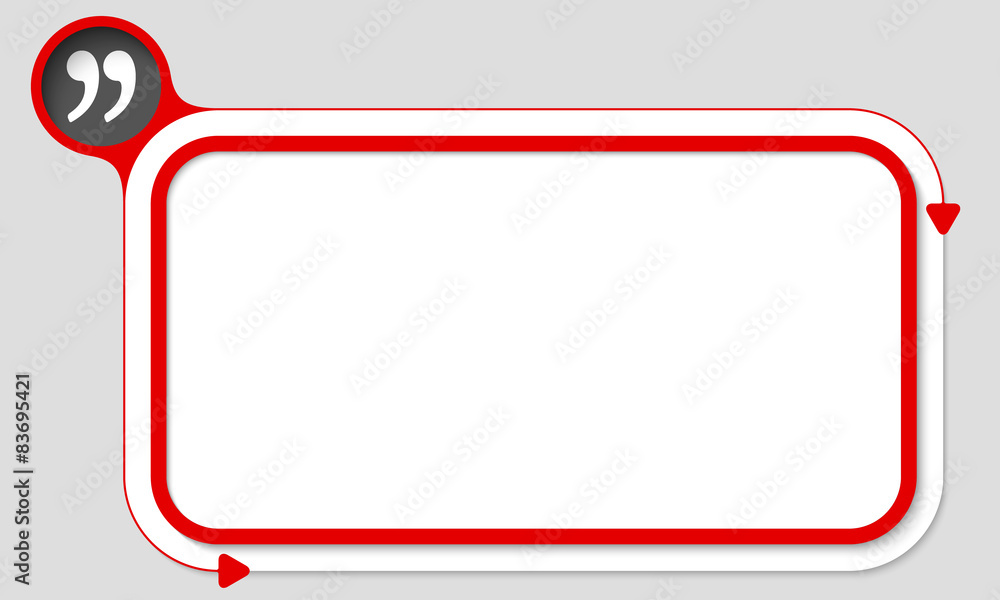 Poster red box for your text and quotation mark