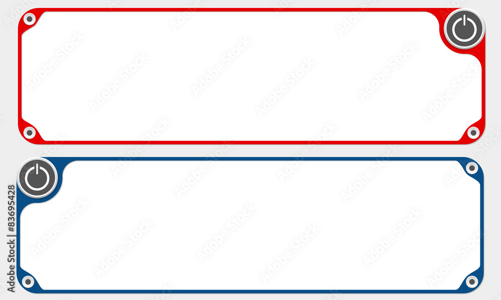 Poster two vector frames for your text and power button