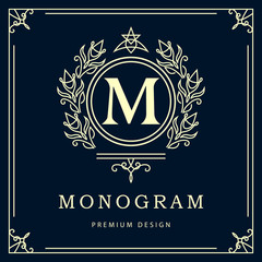 Monogram design elements, graceful template. 