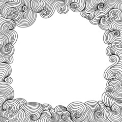 Vector abstract decorative frame with curling lines