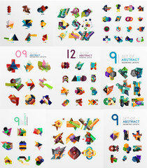 Fototapeta na wymiar Set of abstract paper elements, infographics templates