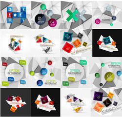 Fototapeta premium Set of light, paper design option infographic banner templates
