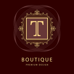 Monogram design elements, graceful template. 