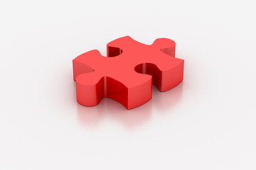 Red 3d jigsaw piece