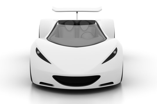 White Sports Car, Front