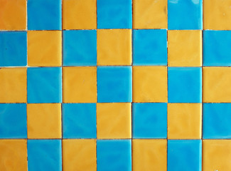 blue and yellow Tile mosaic background