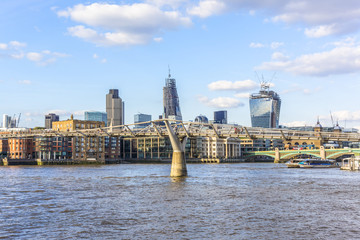 Obraz premium Bridges and Embankment of the River Thames. London, UK. 