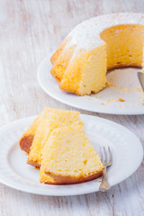 Round-shaped tasty lemon cake