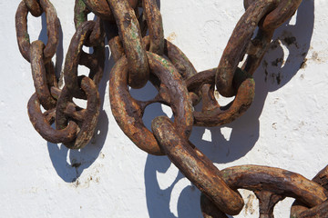 Rusty antique chains