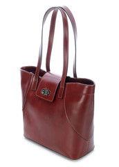 Brown handbag on a white background