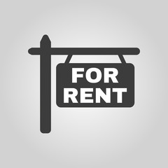 The for rent icon. Rent symbol. Flat