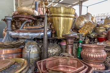 Antique Copper Vases, Pots & Brass Jugs