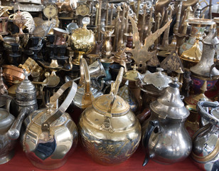 Antique Copper Vases, Pots & Brass Jugs