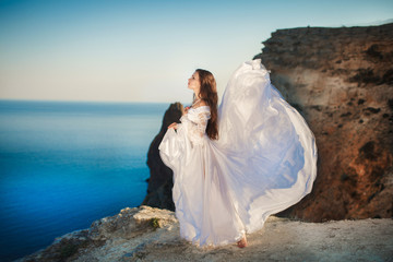 Beautiful young woman bride outdoor