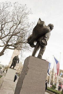 Statues Of Lloyd George & Churchill, Parliament Square