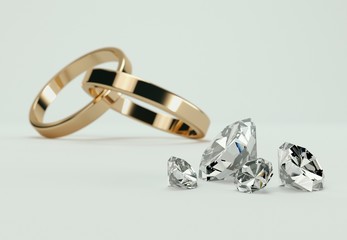 Diamanten und verbundene Ringe