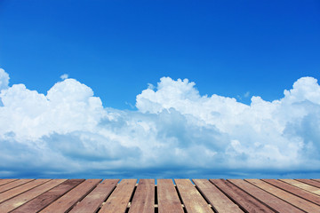 Beautiful cloud with wooden floor