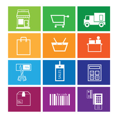 Shopping and sale icons set