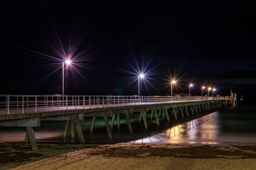 Pier and night lights