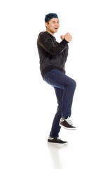 Naklejka premium Model isolated cheerful